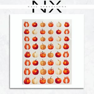 Fall Pumpkin Leaves Nail Art Stickers | Pumpkin Fall Decals | Nail Art Decorations