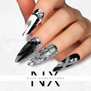 Monochrome  C. Brown Nail Decals |  Nail Art Water Transfer | Nail Wraps