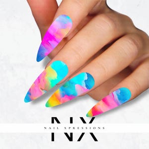 Watercolor Nail Decals |  Nail Art Water Transfer | Nail Wraps