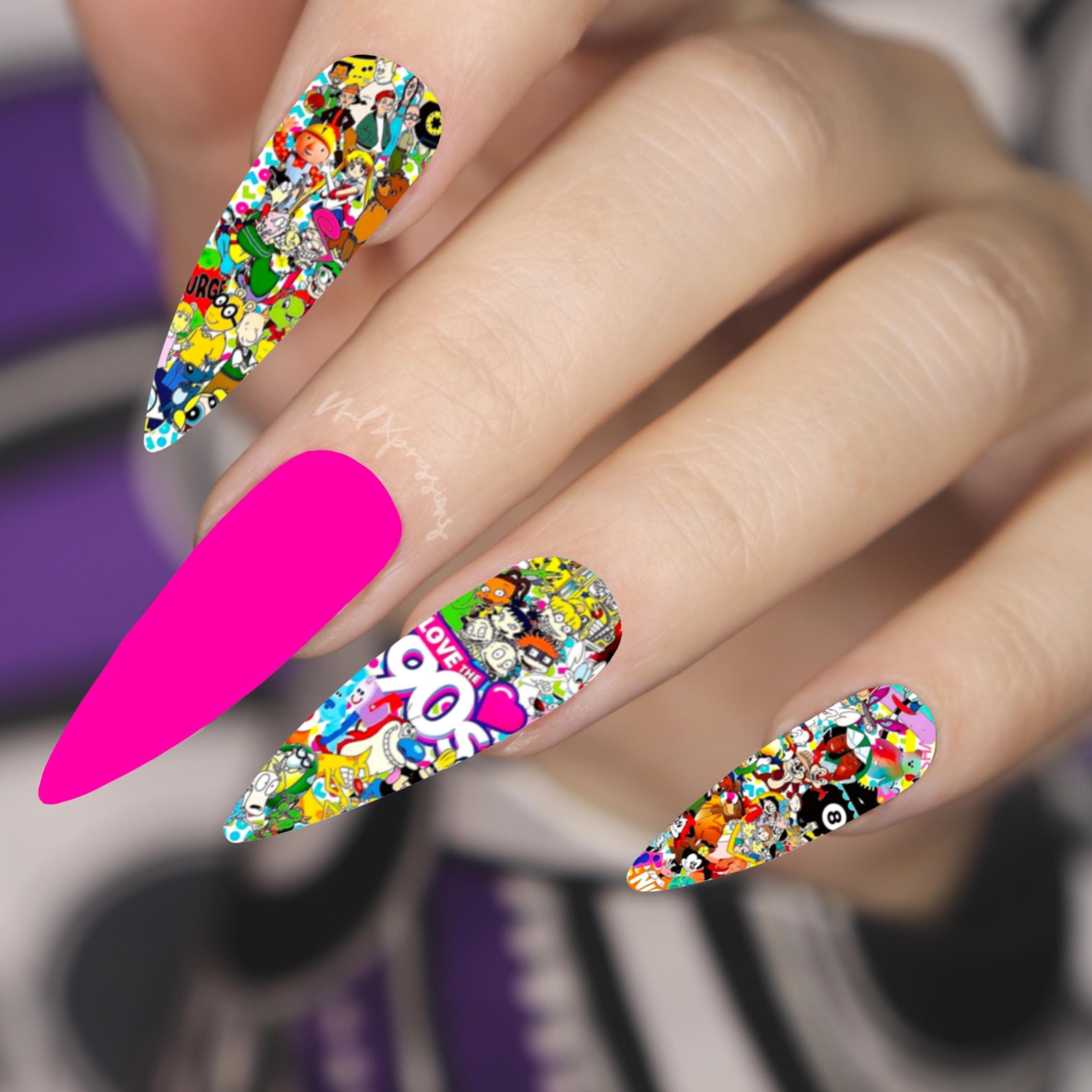 1990s Glitter Fizz Nails That Shine