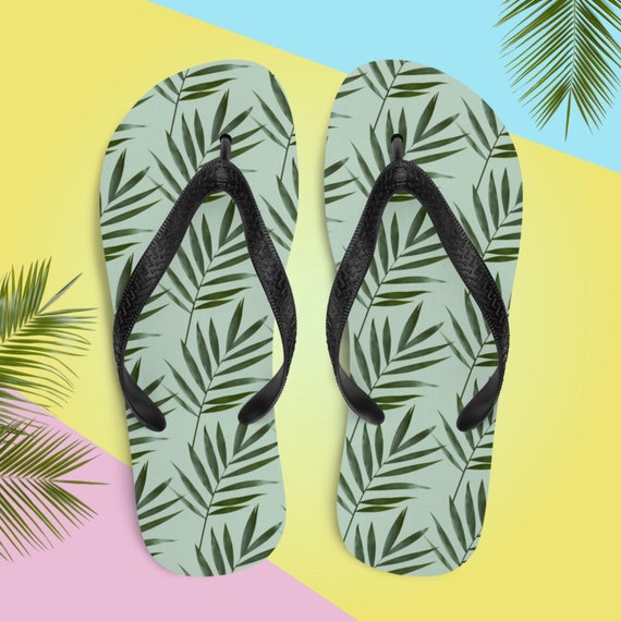 Palm tree slippers deals