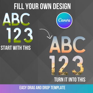 Canva Frame Font, Editable template, Canva Frame Font Alphabets and Numbers, Fill Your Own Drag & Drop Templates, Commercial Use, POD