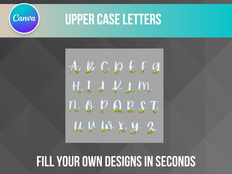 Canva Frame Font, Editable Template, Canva Frame Apricot Alphabets and