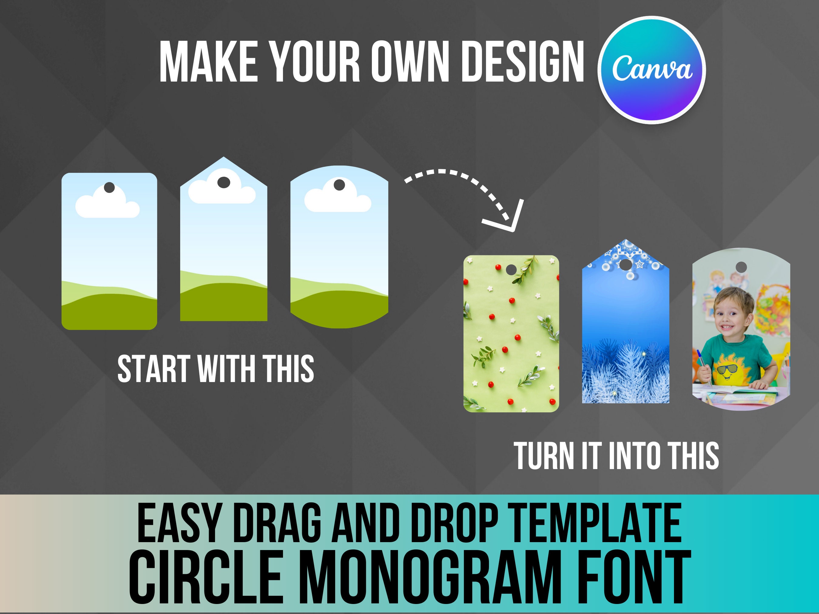 Make Your Own Gift Tag, Bundle Canva Frame Template, Editable Templates ...