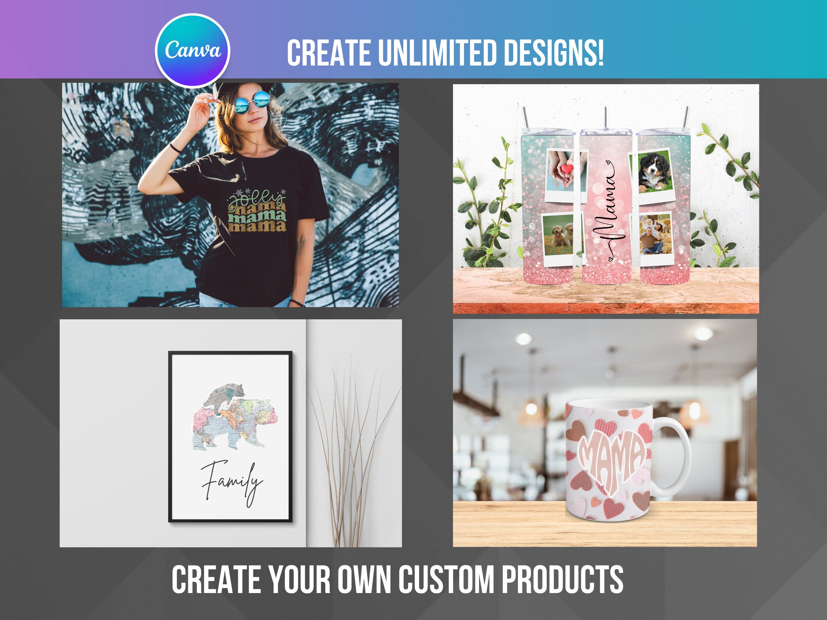 ENTIRE STORE Mega Bundle, Editable Canva Frames Template, Drag and Drop ...