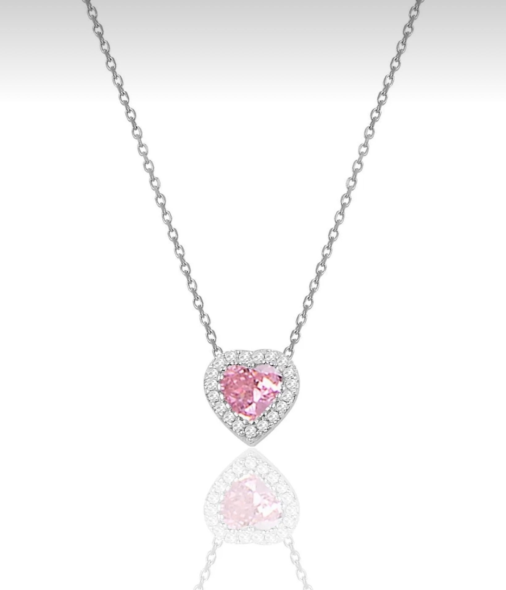 Attractive Dark Pink Diamond Necklace Set - SJK1307