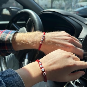 Bransoletki dla par Mama i Tata – Czerwony sznurek, Makrama, Bransoletka z imieniem, Prezent dla rodziców, Prezent spersonalizowany, Bransoletka spersonalizowana, Prezent dla noworodka