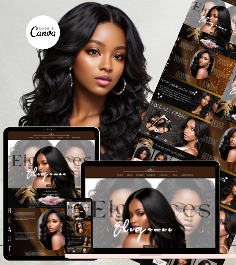Beauty & Hair Premade Website Template Boutique Beauty