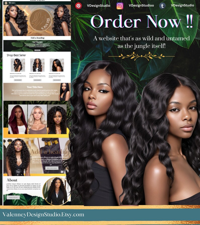 Canva Website Hair Boutique Store Beauty Shop Beauty Online