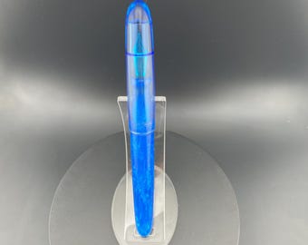 Zapatos de ante azul Pluma estilográfica a medida