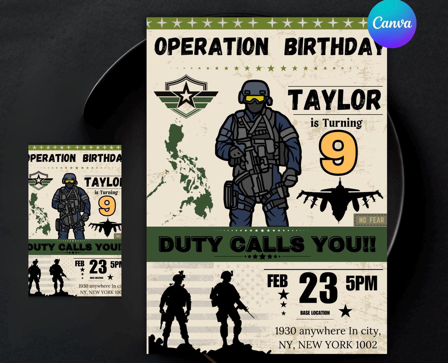 Call of duty invitations - Etsy México, image size:1733x1405