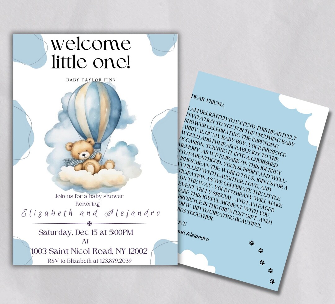 Invitación editable de Baby Shower con una carta de nota Bebé - Etsy México