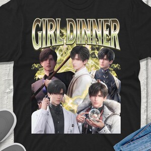 Maglietta Zayne Girl Dinner meme Love and Deepspace vintage retro90s Bootleg lads Merch Graphic Fan Tee Unisex shirt