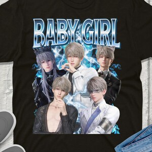 Maglietta Xavier Baby Girl Meme Love and Deepspace, stile retrò anni '90, bootleg, fanmerch, ragazzi, merchandising, grafica, maglietta unisex.