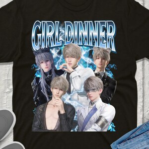 Maglietta Xavier Girl Dinner Meme Love and Deepspace, stile retrò anni '90, bootleg, fanmerch, ragazzi, merchandising, grafica, maglietta unisex.