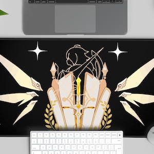 Aether Traveller Desk Mat Genshin Impact musmatta för videospel