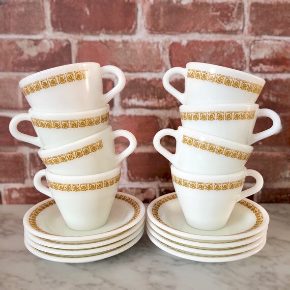Pyrex Coffee Cups Vintage Pyrex Tea Cups Pyrex White Glass Tally