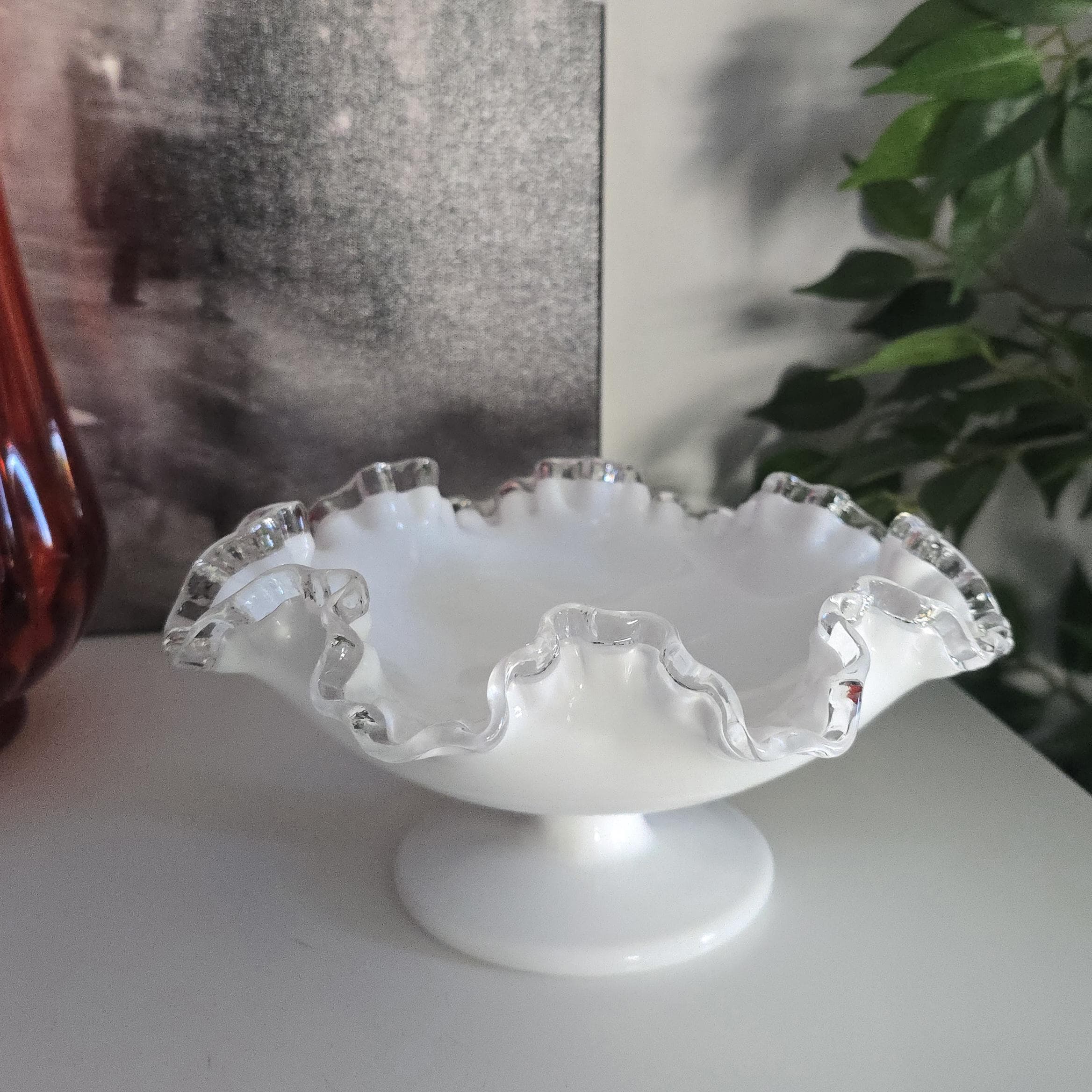 ヴィンテージ フェントン シルバー クレスト コンポート | 装飾ボウル