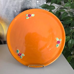 Vintage Coors Pottery tårtfat | Rosebud | Apelsinfat | Keramik | Serveringsfat | USA | 1930-talet