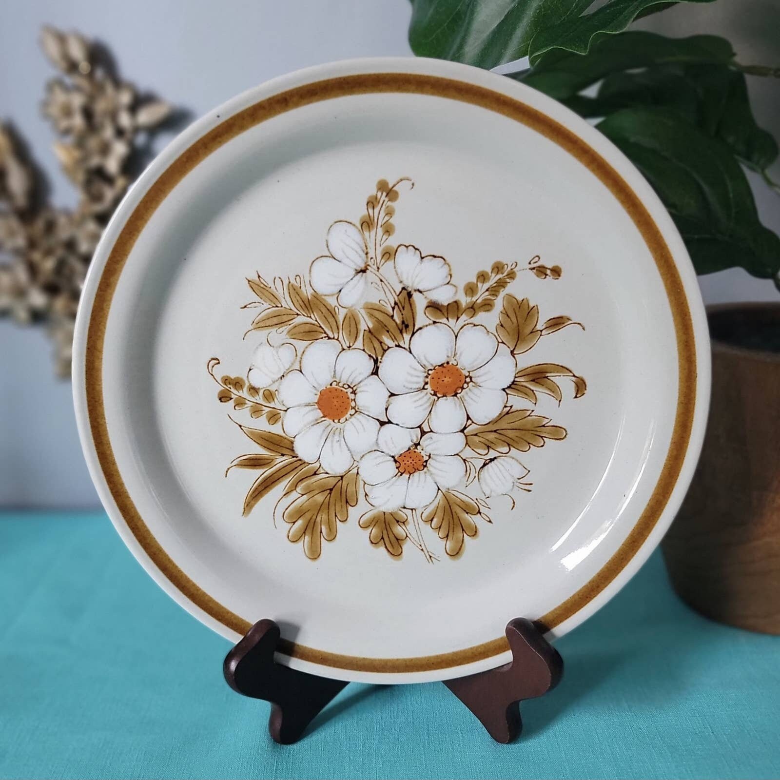古典 Dinner Stoneware Japanese Vintage Plates Flowers Dried | 食器