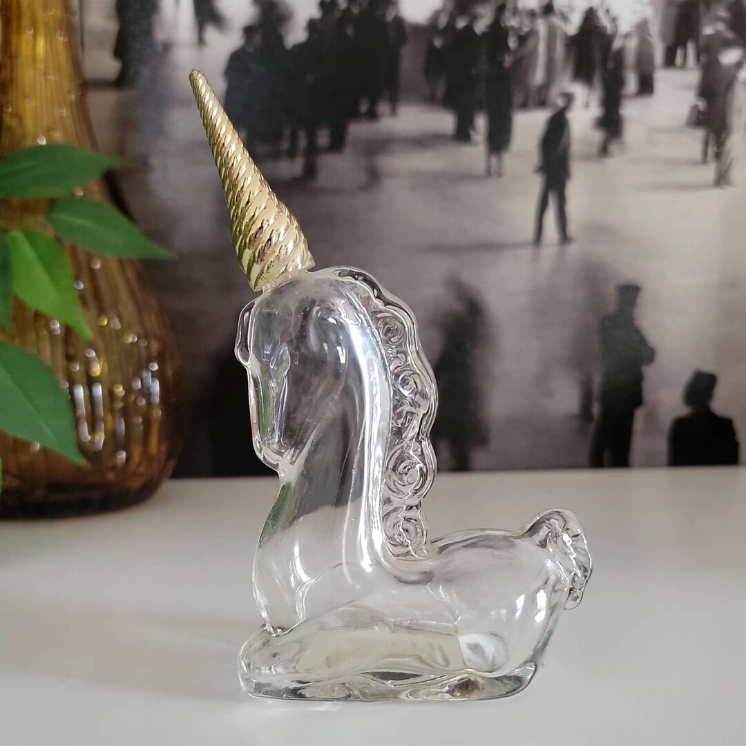 Vintage Avon Unicorn Perfume Bottle Glass Decanter Empty Etsy