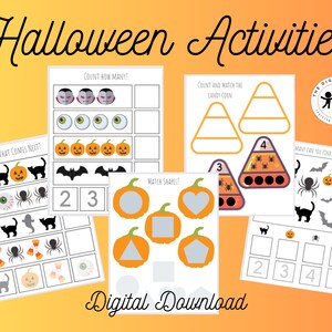 Set di attività di Halloween (5 pagine) - Stampabile