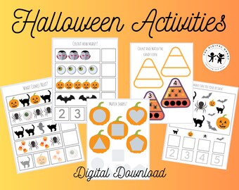Halloween Activity Set (5 pages) - Printable