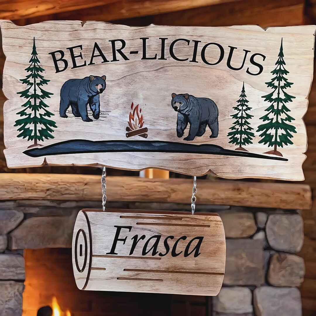 Rustic Engraved Sign Personalized Cabin Sign: Rustic Engraved Wood Plaque - Etsy