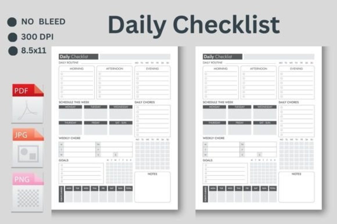 Daily Checklist Logbook Kdp Interior Graphic - Etsy