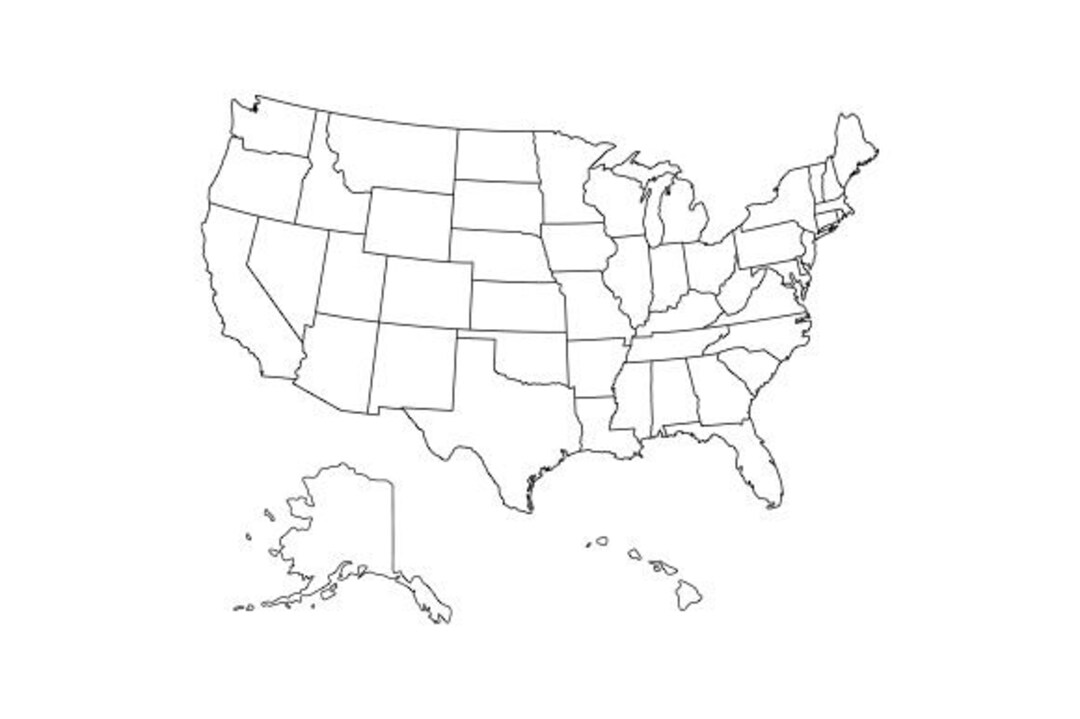 Map of the US Etsy