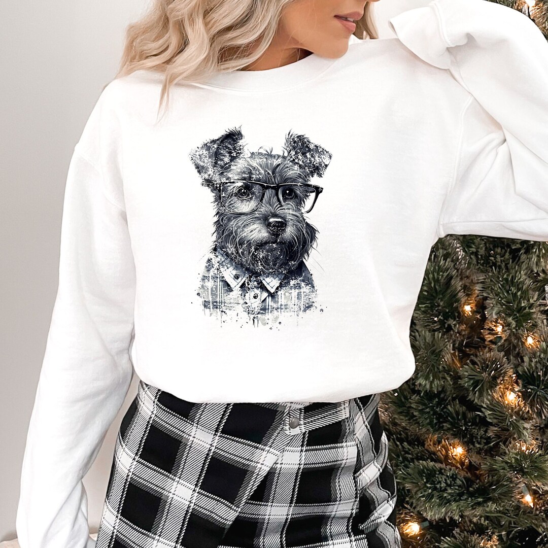 Crewneck Sweater, Dog Sweater, Schnauzer Sweater, Dog Lover Gifts