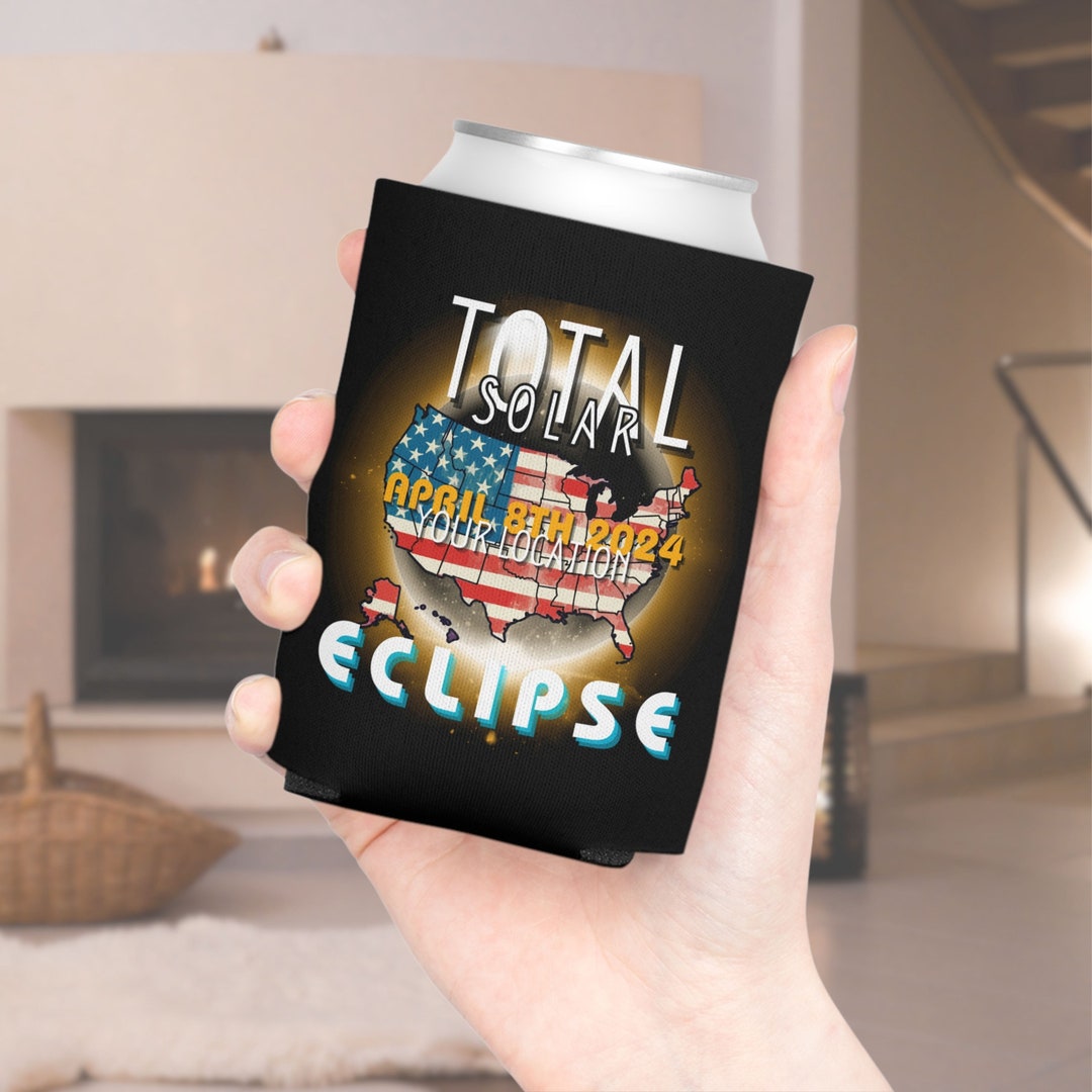 2024 Total Eclipse Can Koozie, Custom Koozies, Custom 2024 Eclipse