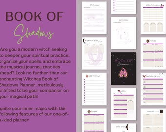 Witches Book of Shadows, Grimoire Pages, Printable Book of Shadows, Digital Witches Grimoire Book