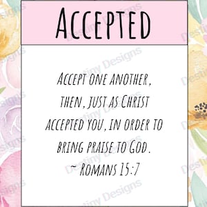 Spiritual Scripture Christian Cards Affirmation List - Identity in Christ