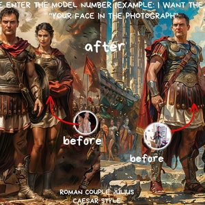 custom couple portrait roman julius caesar style from photo ,,wall art,gift,best gift,personalized prints,gift for couple ,custom portrait,
