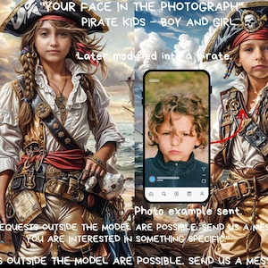 Personalized Pirate Kids Portrait: Custom Family Art