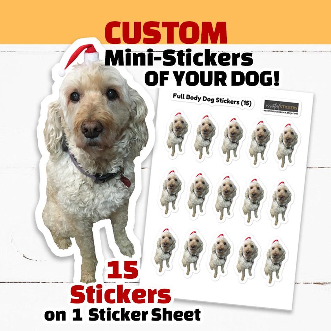 CUSTOM DOG Mini-stickers, Personalized Dog Photo Stickers, Sheet of ...