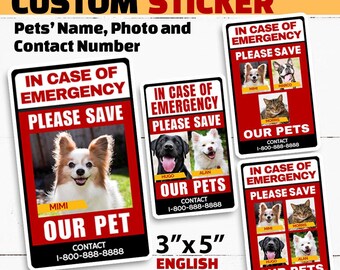 Emergency Rescue Pet Decals Window Fire Safety Stickers Pet Alert ...