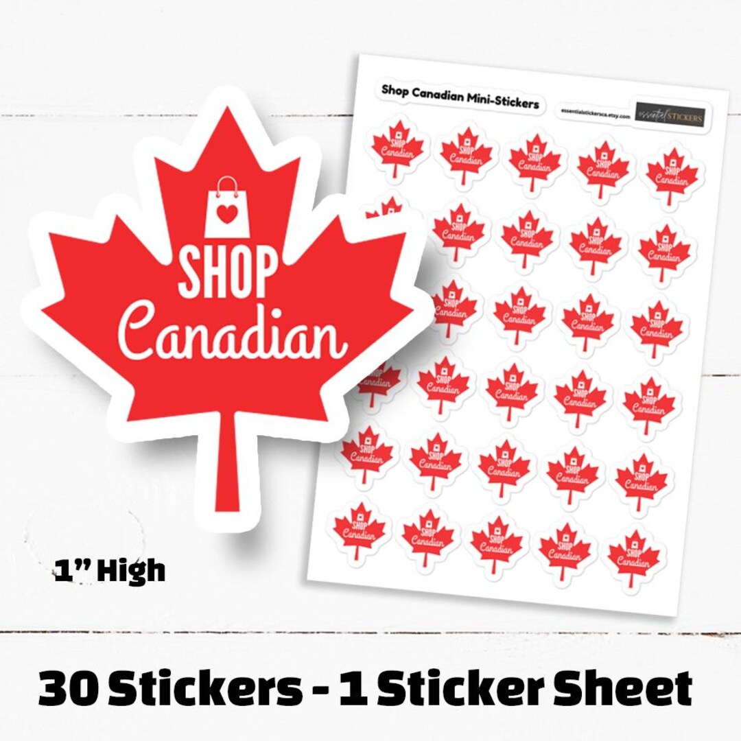 Shop Canadian Mini-stickers, Maple Leaf Sticker Sheet, Canadian Product ...