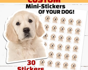Minipegatinas de perro personalizadas con foto, pegatinas personalizadas para diario, hoja de pegatinas para diario, regalo personalizado para amantes de los perros.