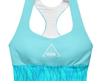 MONK Blå Sport-BH för Damer – Stödjande Yoga- & Gymtopp | Fitness- & Aktivkläder Gåva | Träningskläder i Plusstorlek