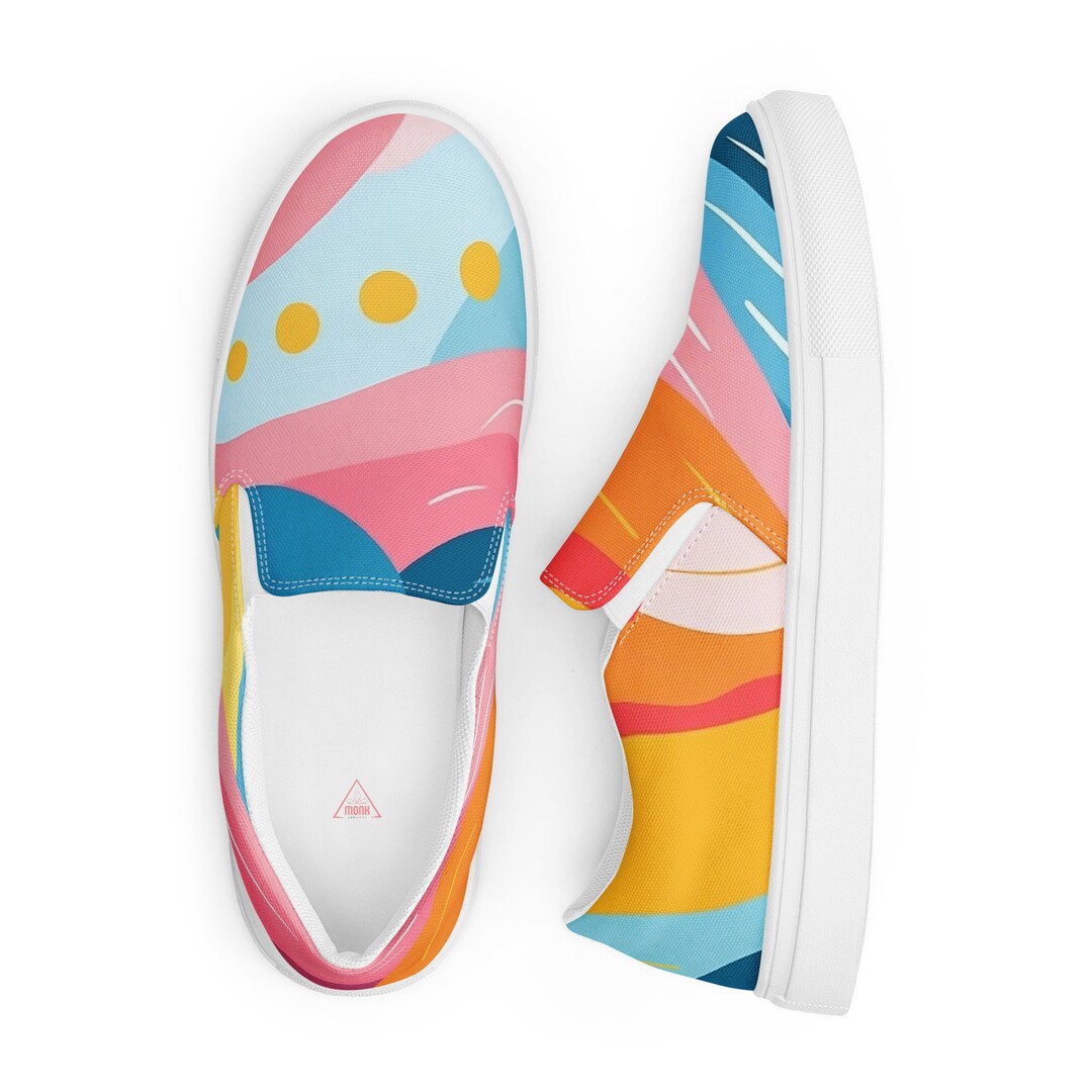 Canvas Shoes for Women / Barefoot Colorful Abstract Pattern Summer ...