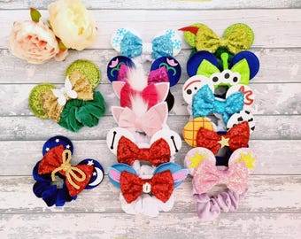 Minnie Mickey Disney mouse ears toy story Princess Lion king hair Scrunchie bobble Minnie bobble Mickey Ears - Disney holiday accessory