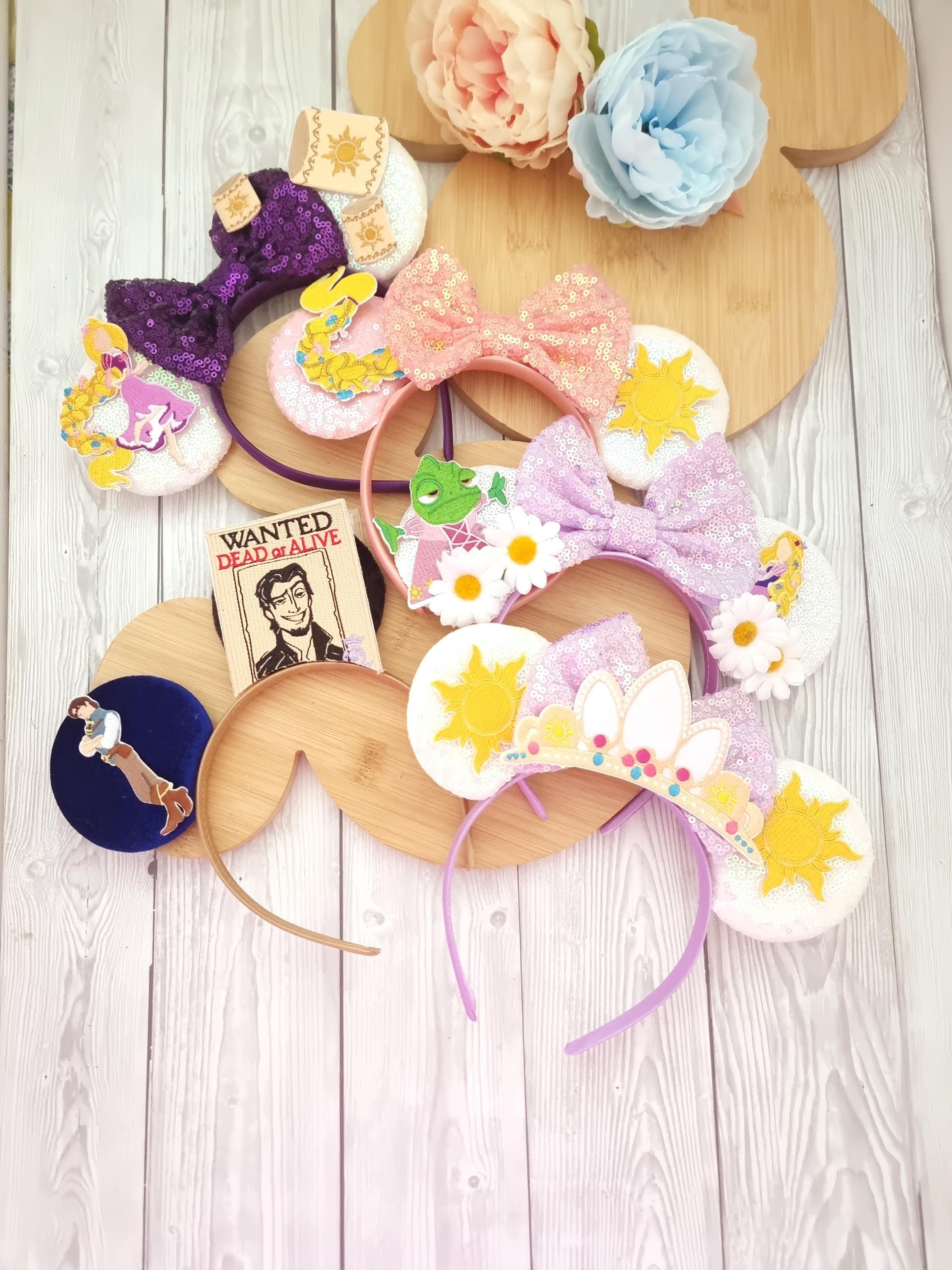Rapunzel Tangled Princess ears Disney character mouse ears bow headband Flynn Pascal  Sun Lantern —holiday fun fan gift