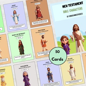 Neutestamentliche Bibelfiguren, Bibelfigurkarten, Kinder des neuen Testaments, christliches Bildungswerkzeug, biblische Charakterstudie