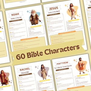 Printable Character Bible Study, Bible Studies for Kids, Christian Education Tool, Bible Heroes Study for Kids, Bible Characters Kids