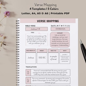 Verse Mapping, Verse Mapping Digital, Verse Mapping Template, Verse Mapping Printable, Verse Mapping Journal, Bible Verse Mapping