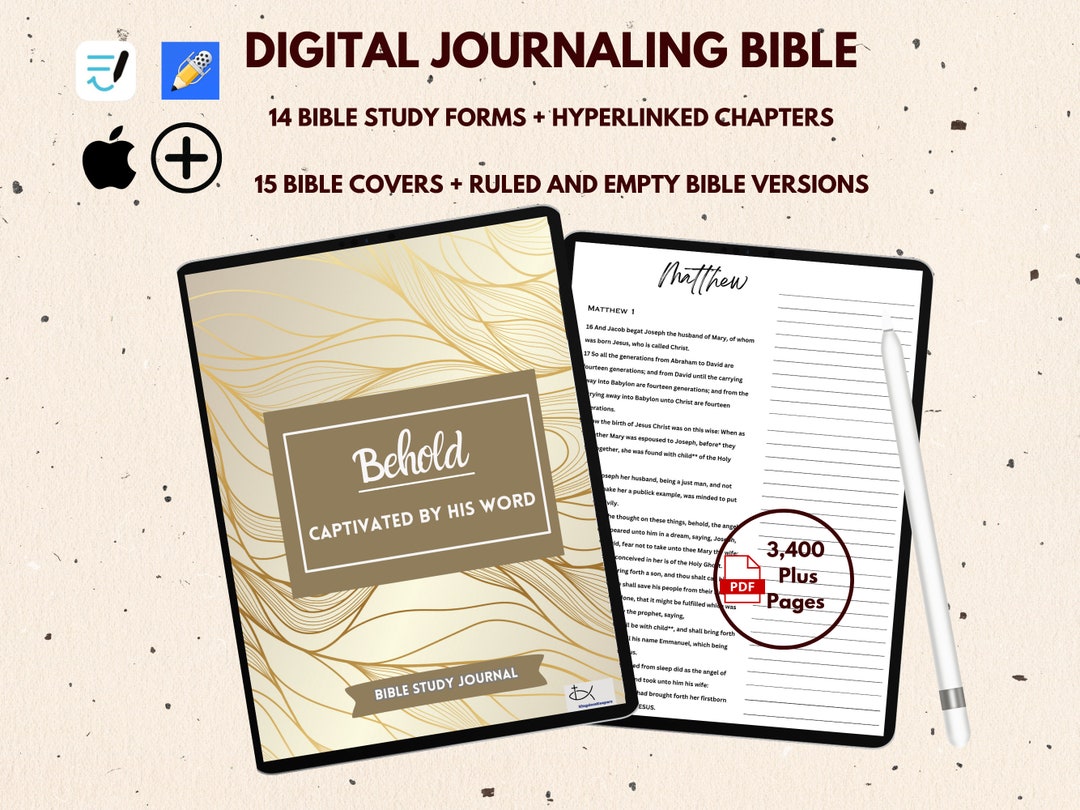 KJV Journaling Bible, KJV Study Bible, Digital Bible Journal Goodnotes ...