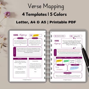 Verse Mapping Bible Study Journal, Verse Mapping Journal, Bible Verse mapping journal, verse map journal, verse mapping goodnotes, verse map