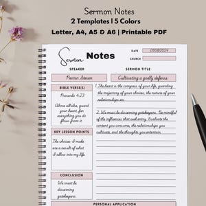 Sermon Notes Editable, Sermon Series, Sermon Notes Printable, Sermon Notes Template, Sermon Notebook, Sermon Notes Digital, Sermon Outline